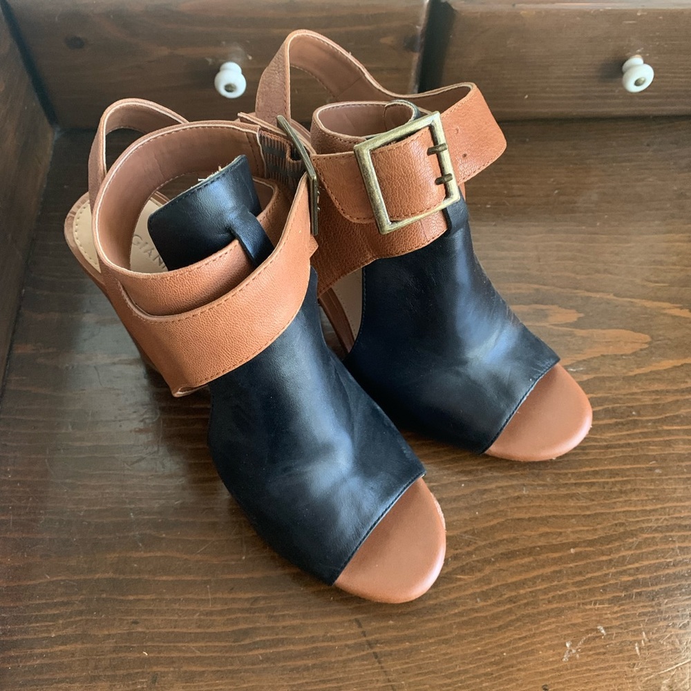 2 tone block heels